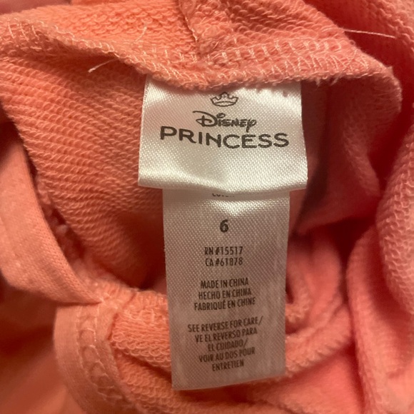 2 pc set. Coral color Ariel shirt with hood and shorts. - Picture 4 of 4